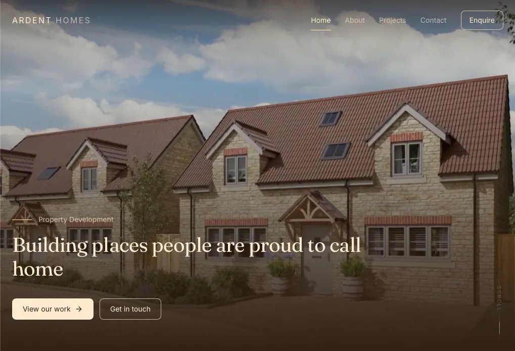 Ardent Homes website